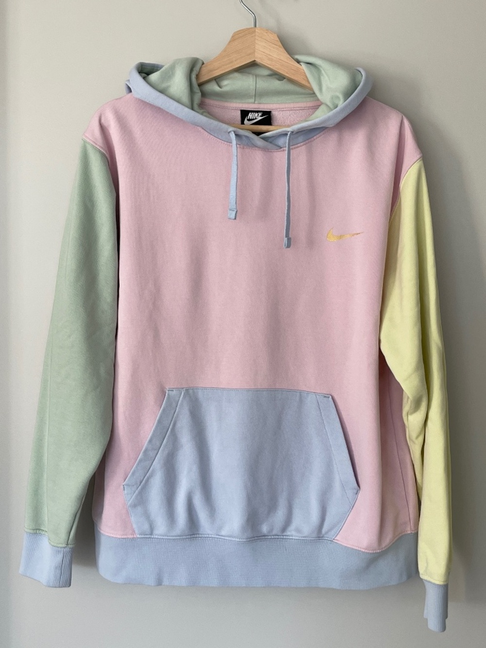 Nike Pastel Pink Pistachio Frost Colorblock Women's Men's Unisex Hoodie Size M